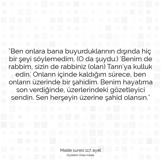 Ayetbul | Kuran Mealleri | Quran | Maide suresi 117. ayet