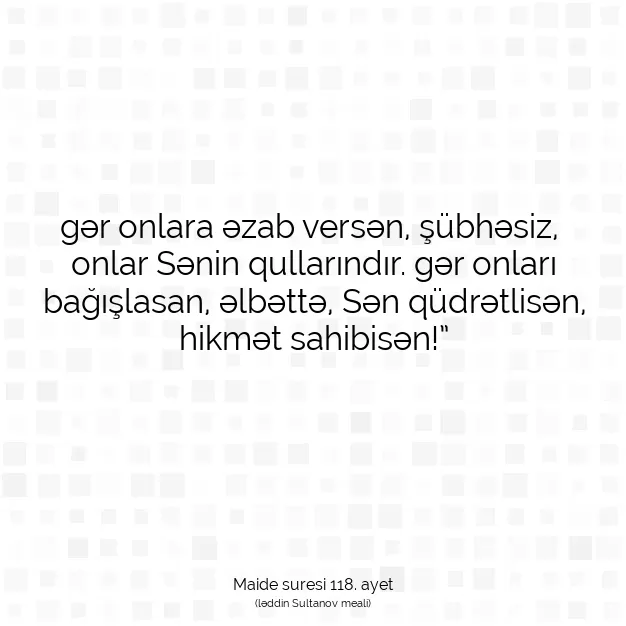 Ayetbul | Kuran Mealleri | Quran | Maide suresi 118. ayet