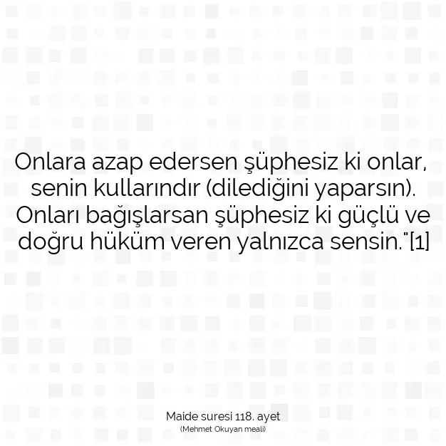 Ayetbul | Kuran Mealleri | Quran | Maide suresi 118. ayet