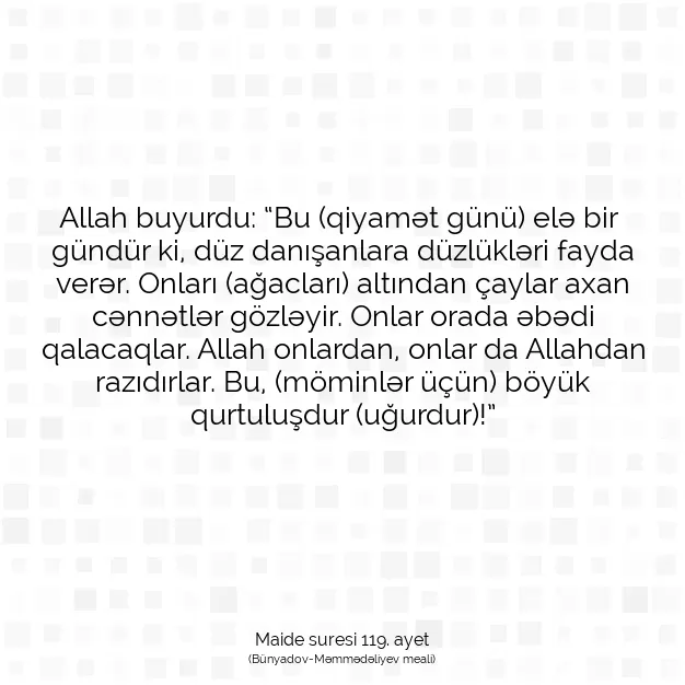 Ayetbul | Kuran Mealleri | Quran | Maide suresi 119. ayet