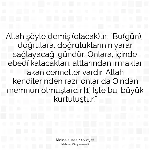 Ayetbul | Kuran Mealleri | Quran | Maide suresi 119. ayet