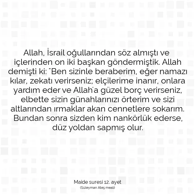 Ayetbul | Kuran Mealleri | Quran | Maide suresi 12. ayet