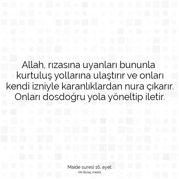 Ayetbul | Kuran Mealleri | Quran | Maide suresi 16. ayet