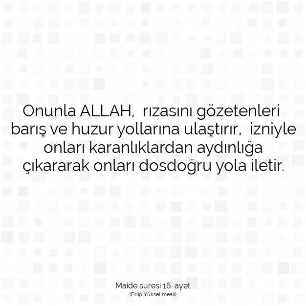 Ayetbul | Kuran Mealleri | Quran | Maide suresi 16. ayet