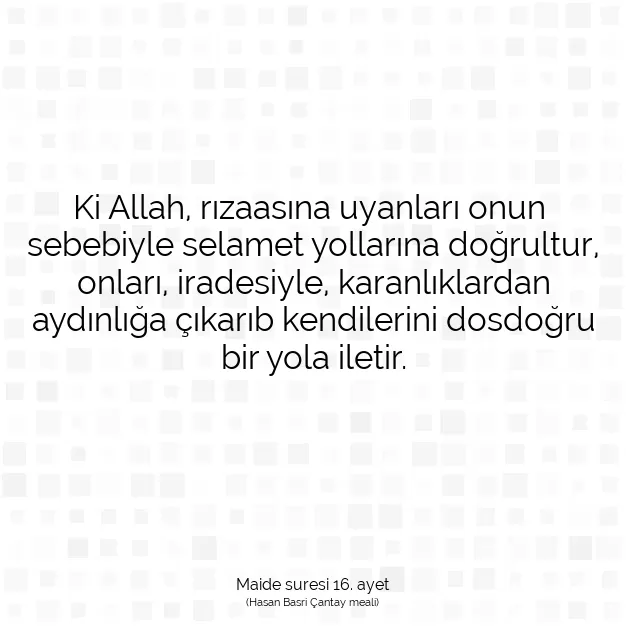 Ayetbul | Kuran Mealleri | Quran | Maide suresi 16. ayet