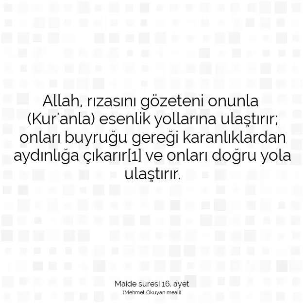 Ayetbul | Kuran Mealleri | Quran | Maide suresi 16. ayet