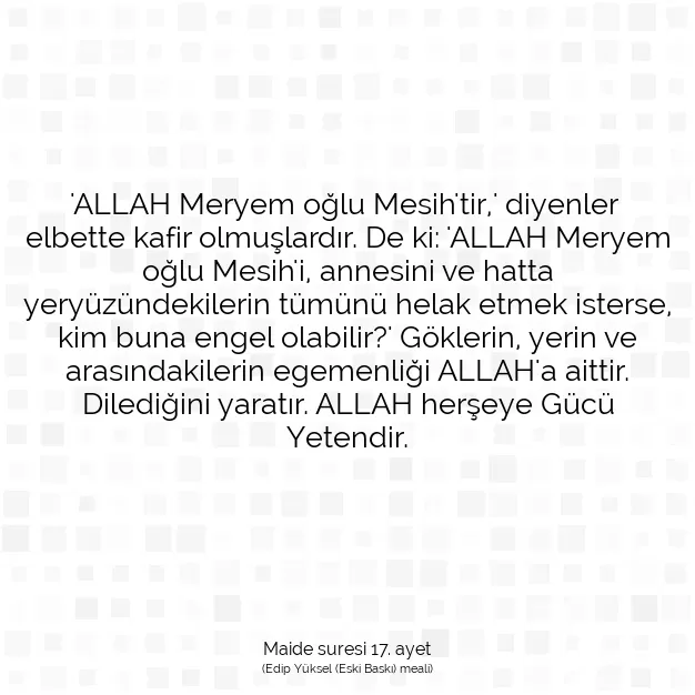 Ayetbul | Kuran Mealleri | Quran | Maide suresi 17. ayet