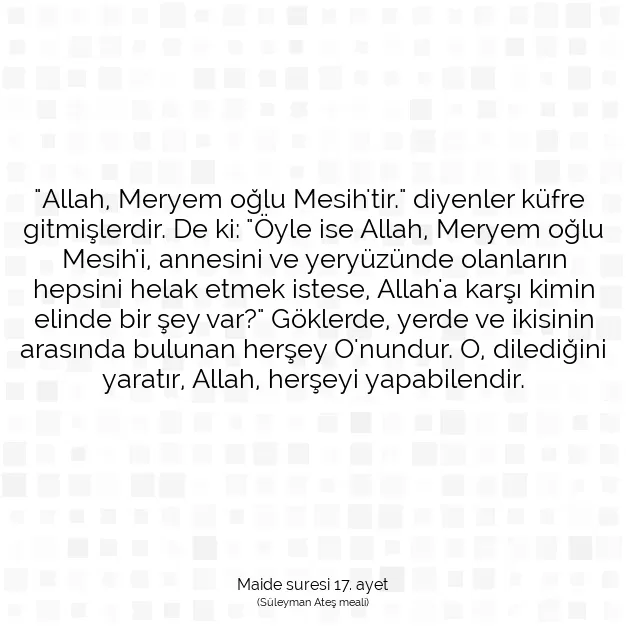 Ayetbul | Kuran Mealleri | Quran | Maide suresi 17. ayet