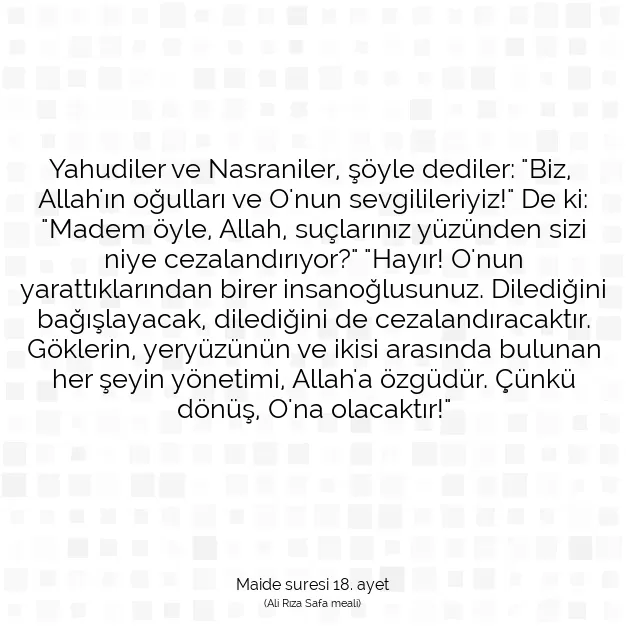 Ayetbul | Kuran Mealleri | Quran | Maide suresi 18. ayet