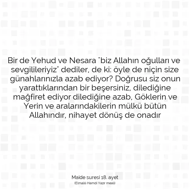 Ayetbul | Kuran Mealleri | Quran | Maide suresi 18. ayet