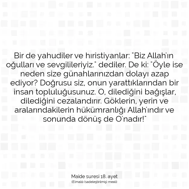 Ayetbul | Kuran Mealleri | Quran | Maide suresi 18. ayet