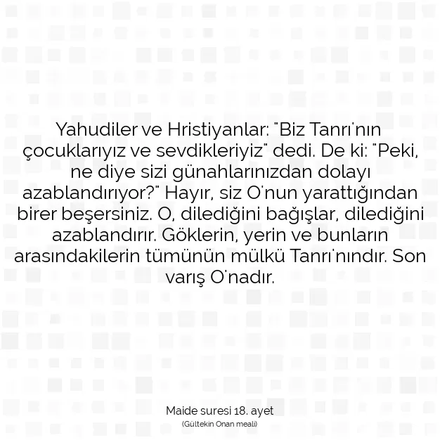 Ayetbul | Kuran Mealleri | Quran | Maide suresi 18. ayet