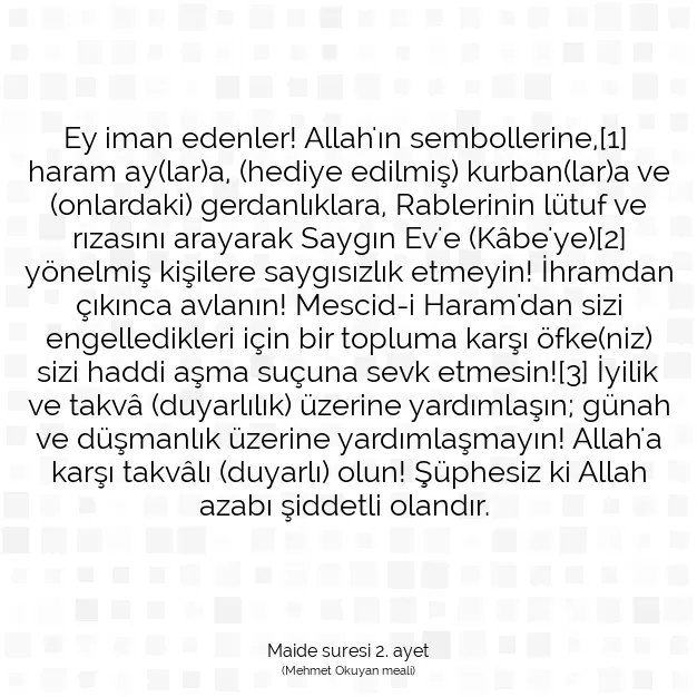 Ayetbul | Kuran Mealleri | Quran | Maide suresi 2. ayet