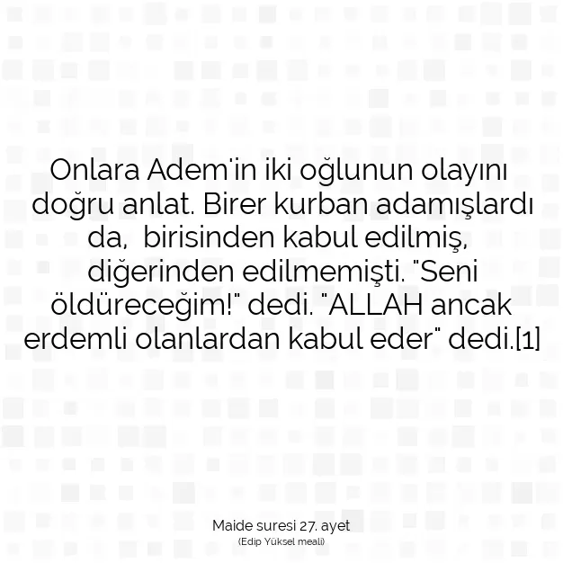 Ayetbul | Kuran Mealleri | Quran | Maide suresi 27. ayet