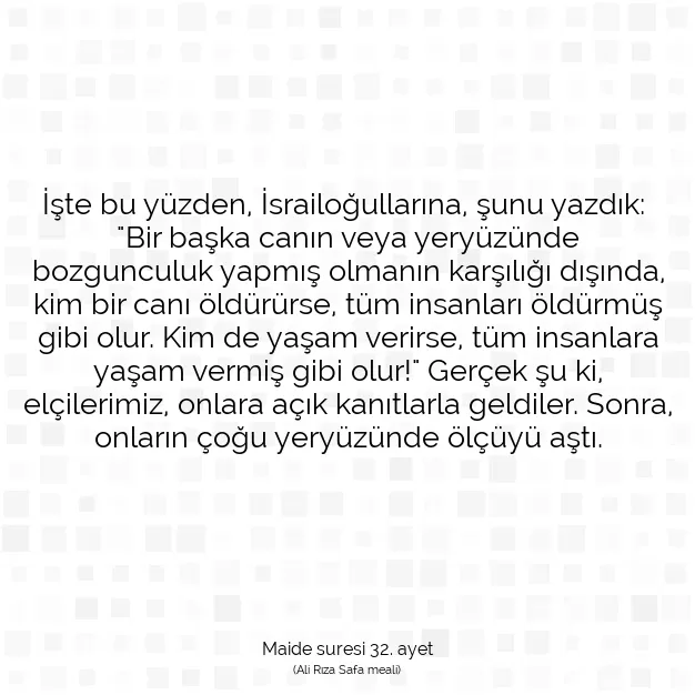 Ayetbul | Kuran Mealleri | Quran | Maide suresi 32. ayet