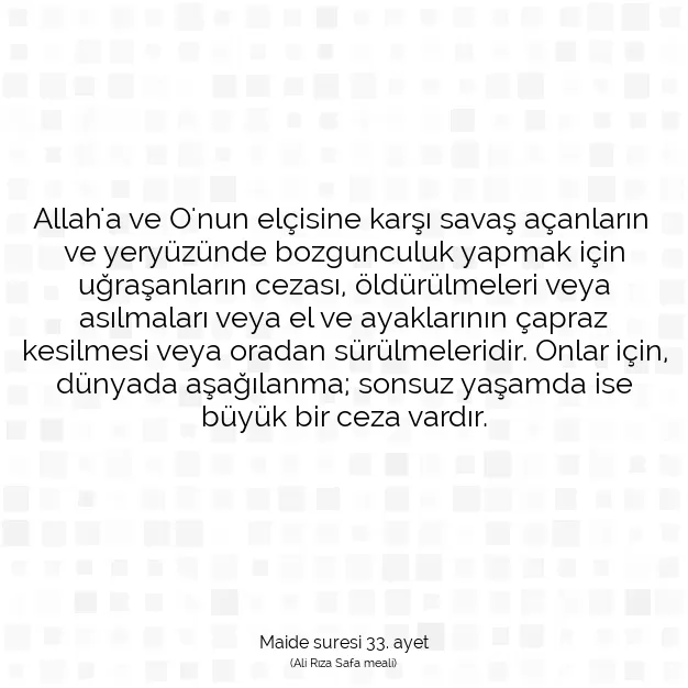 Ayetbul | Kuran Mealleri | Quran | Maide suresi 33. ayet