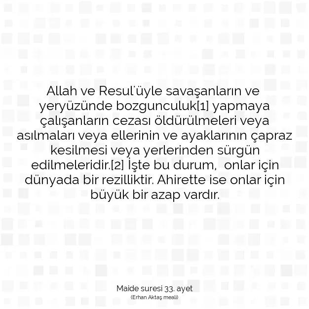 Ayetbul | Kuran Mealleri | Quran | Maide suresi 33. ayet