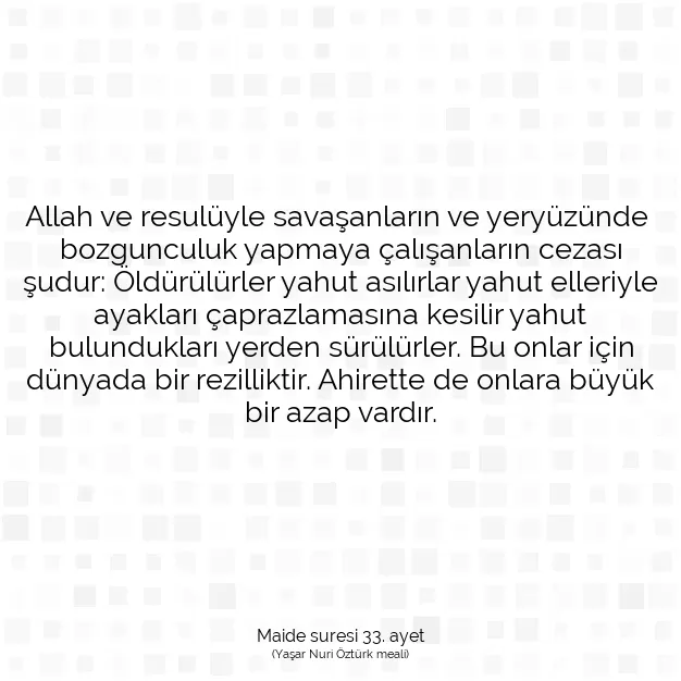 Ayetbul | Kuran Mealleri | Quran | Maide suresi 33. ayet