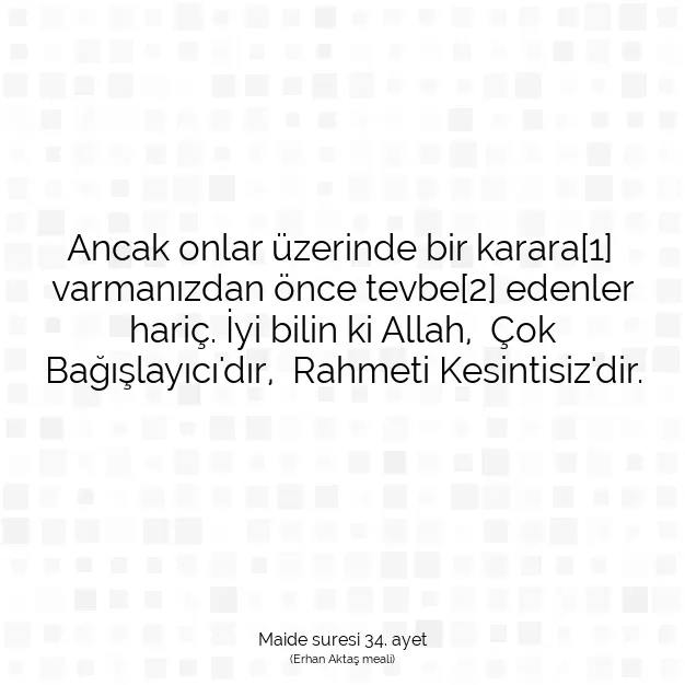 Ayetbul | Kuran Mealleri | Quran | Maide suresi 34. ayet