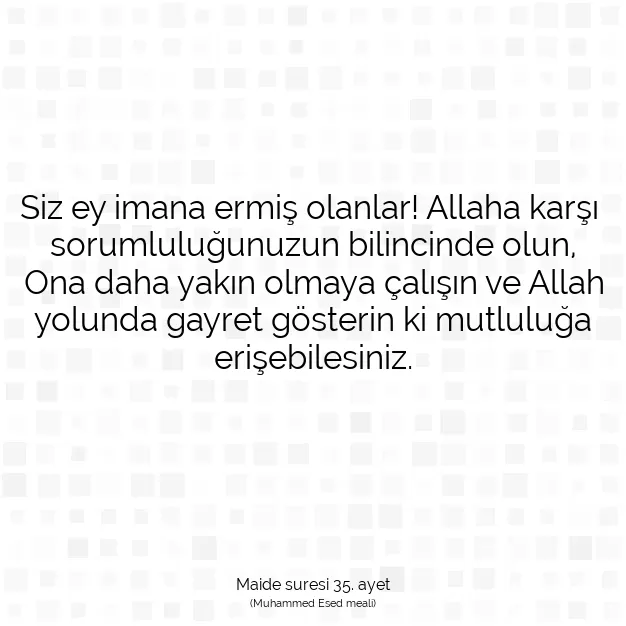 Ayetbul | Kuran Mealleri | Quran | Maide suresi 35. ayet