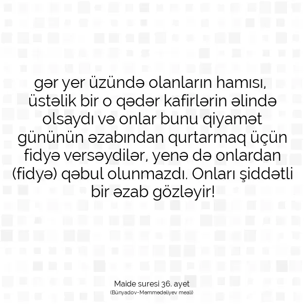 Ayetbul | Kuran Mealleri | Quran | Maide suresi 36. ayet