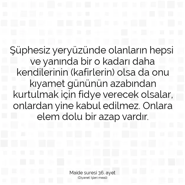 Ayetbul | Kuran Mealleri | Quran | Maide suresi 36. ayet