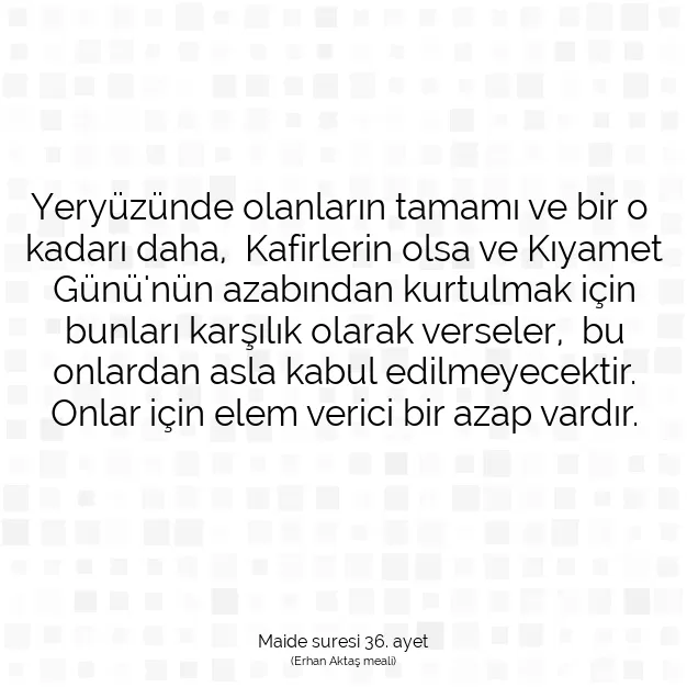 Ayetbul | Kuran Mealleri | Quran | Maide suresi 36. ayet