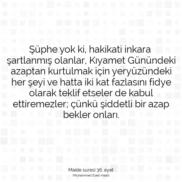 Ayetbul | Kuran Mealleri | Quran | Maide suresi 36. ayet