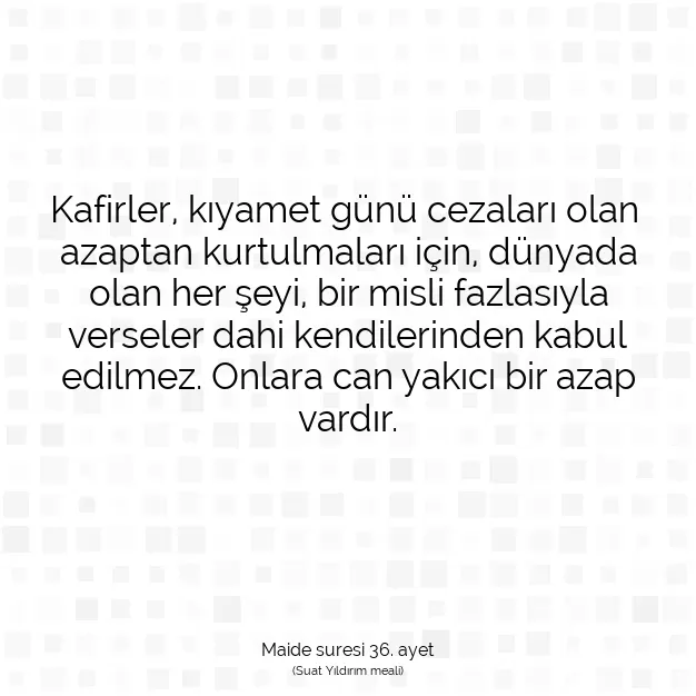 Ayetbul | Kuran Mealleri | Quran | Maide suresi 36. ayet