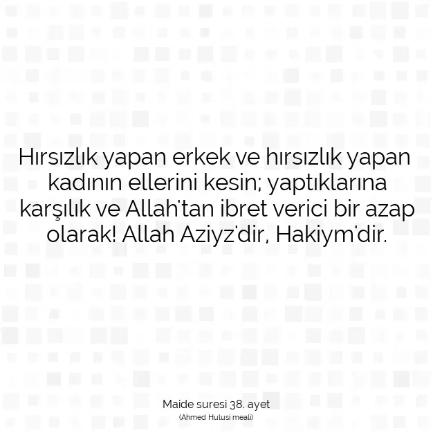 Ayetbul | Kuran Mealleri | Quran | Maide suresi 38. ayet