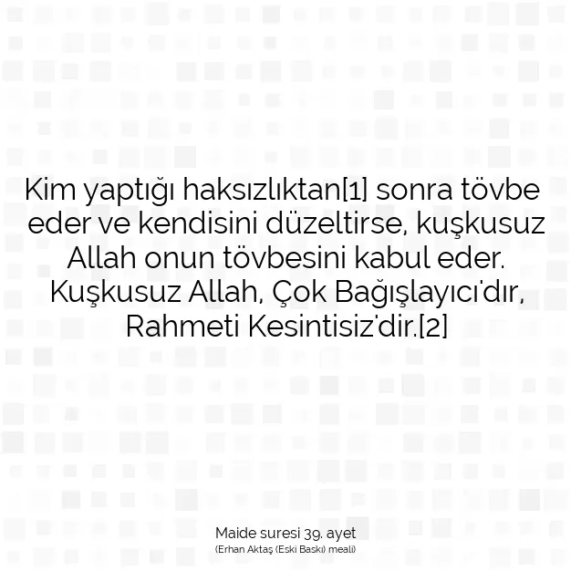 Ayetbul | Kuran Mealleri | Quran | Maide suresi 39. ayet