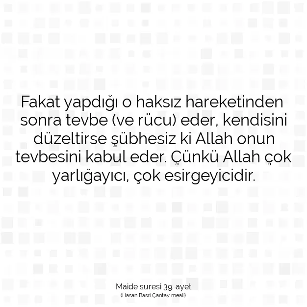 Ayetbul | Kuran Mealleri | Quran | Maide suresi 39. ayet