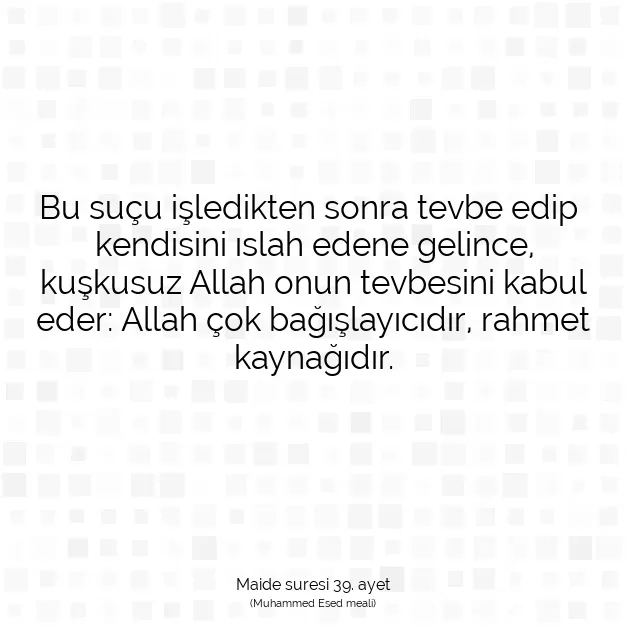 Ayetbul | Kuran Mealleri | Quran | Maide suresi 39. ayet