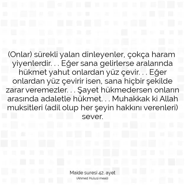 Ayetbul | Kuran Mealleri | Quran | Maide suresi 42. ayet