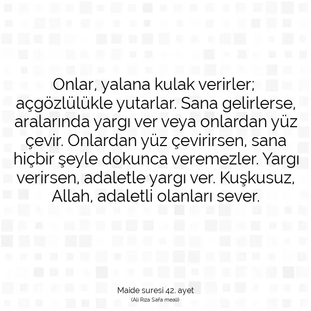 Ayetbul | Kuran Mealleri | Quran | Maide suresi 42. ayet