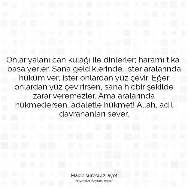 Ayetbul | Kuran Mealleri | Quran | Maide suresi 42. ayet