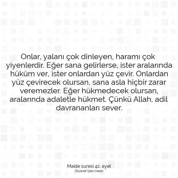 Ayetbul | Kuran Mealleri | Quran | Maide suresi 42. ayet