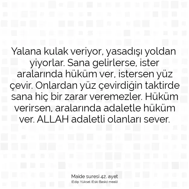 Ayetbul | Kuran Mealleri | Quran | Maide suresi 42. ayet