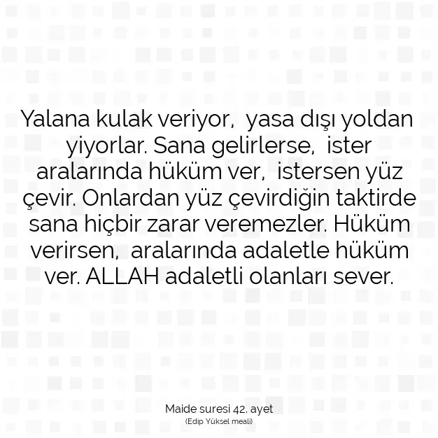 Ayetbul | Kuran Mealleri | Quran | Maide suresi 42. ayet