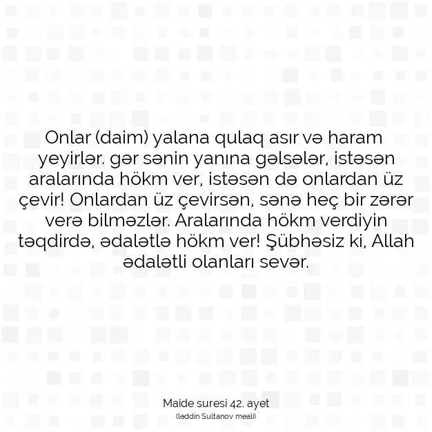 Ayetbul | Kuran Mealleri | Quran | Maide suresi 42. ayet