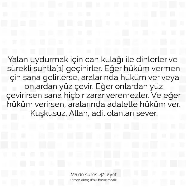 Ayetbul | Kuran Mealleri | Quran | Maide suresi 42. ayet