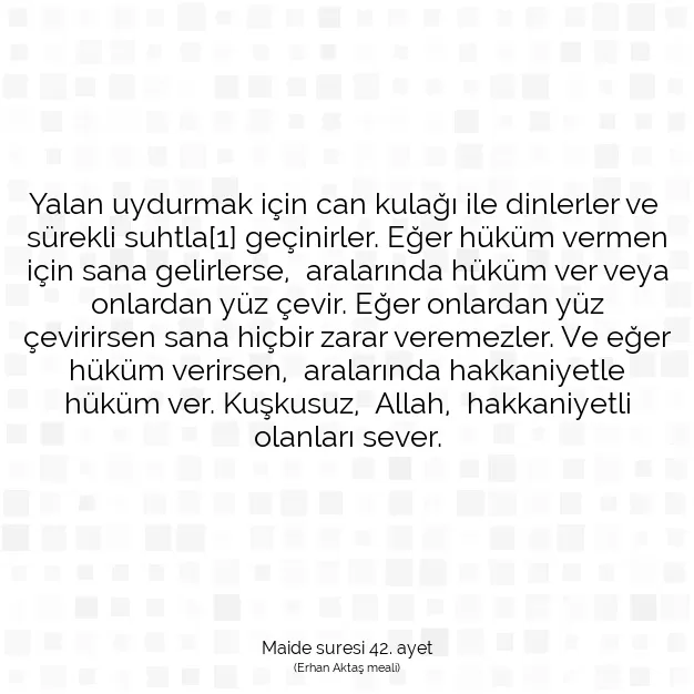 Ayetbul | Kuran Mealleri | Quran | Maide suresi 42. ayet