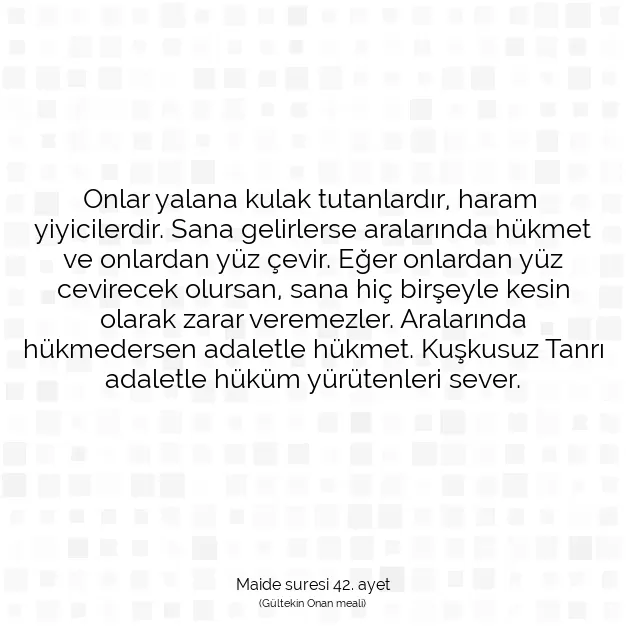 Ayetbul | Kuran Mealleri | Quran | Maide suresi 42. ayet