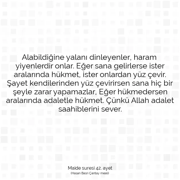 Ayetbul | Kuran Mealleri | Quran | Maide suresi 42. ayet