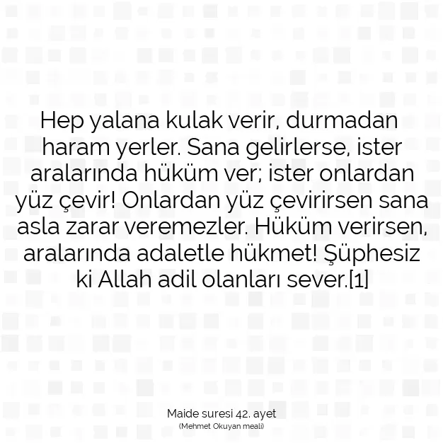 Ayetbul | Kuran Mealleri | Quran | Maide suresi 42. ayet