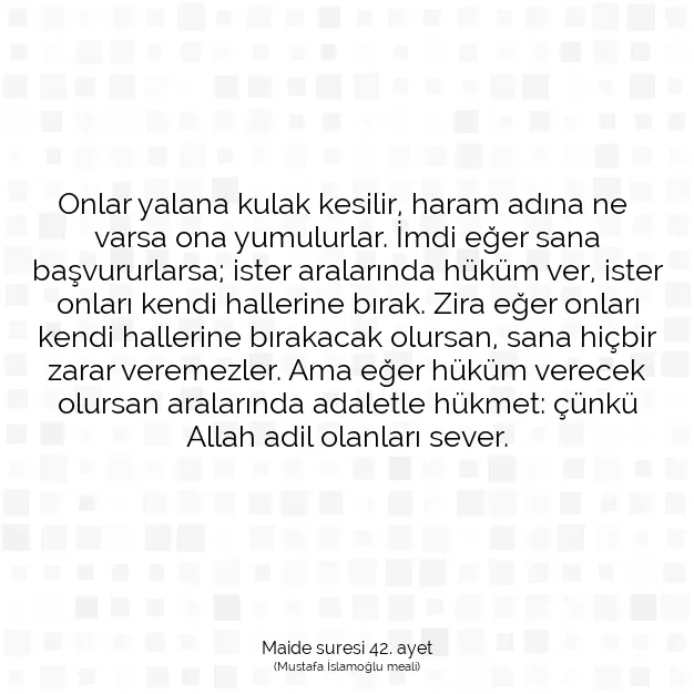 Ayetbul | Kuran Mealleri | Quran | Maide suresi 42. ayet