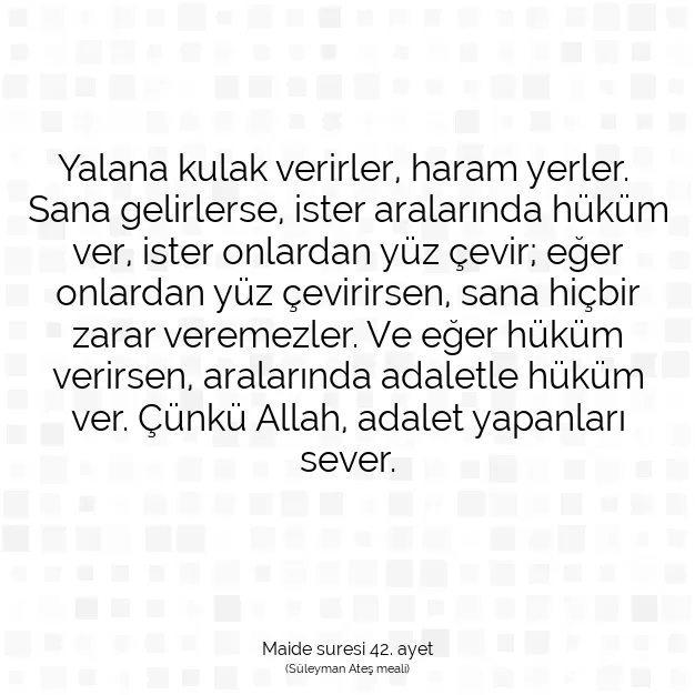 Ayetbul | Kuran Mealleri | Quran | Maide suresi 42. ayet