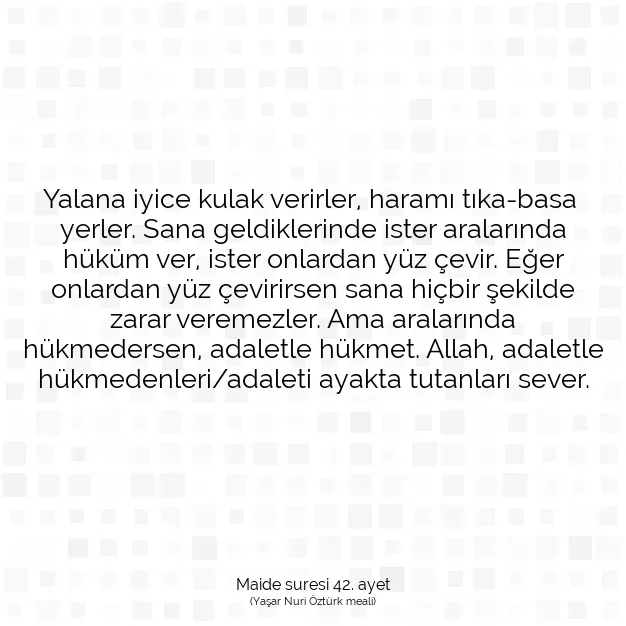 Ayetbul | Kuran Mealleri | Quran | Maide suresi 42. ayet