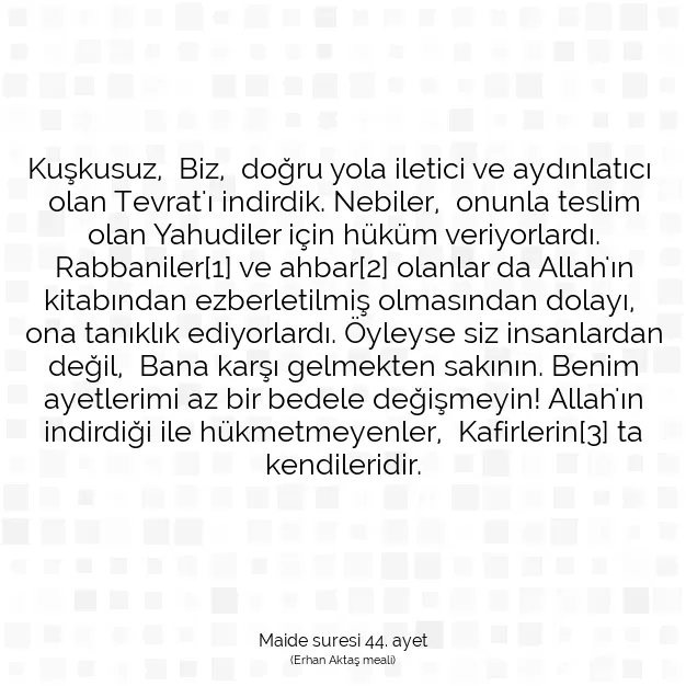 Ayetbul | Kuran Mealleri | Quran | Maide suresi 44. ayet