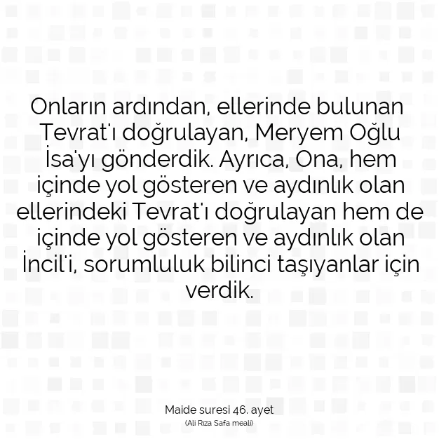 Ayetbul | Kuran Mealleri | Quran | Maide suresi 46. ayet